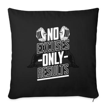 Fitness Gym Sport Motivation Men No Excuses - Sofa pillowcase 17,3'' x 17,3'' (45 x 45 cm) - black - Front