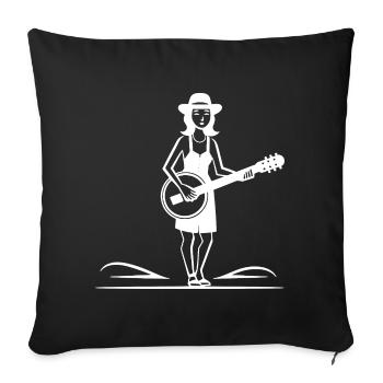 Banjo Player Sketch - Sofa pillowcase 17,3'' x 17,3'' (45 x 45 cm) - black - Front