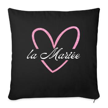 The Bride Pink Glitter Heart - Sofa pillowcase 17,3'' x 17,3'' (45 x 45 cm) - black - Front