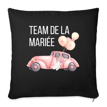 Bride's Team - Wedding Car - Sofa pillowcase 17,3'' x 17,3'' (45 x 45 cm) - black - Front