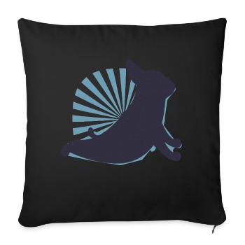 3441 dogyogaTshirt PR t-shirt - Housse de coussin décorative 45 x 45 cm - noir - Devant