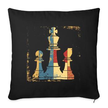 Chess Queen and King Graphic - Sofa pillowcase 17,3'' x 17,3'' (45 x 45 cm) - black - Front