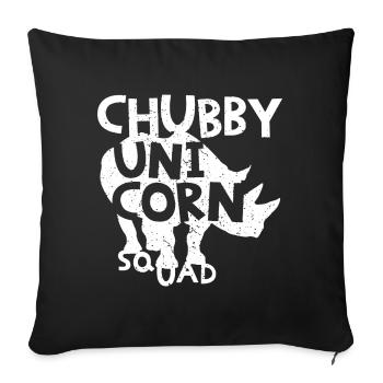 Rhino Chubby Unicorn - Sofa pillowcase 17,3'' x 17,3'' (45 x 45 cm) - black - Front