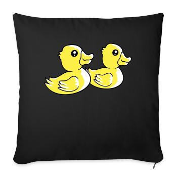 2 Ducks Swimming Water Couple Two Friends Team - Sofa pillowcase 17,3'' x 17,3'' (45 x 45 cm) - black - Front