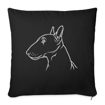 Bull terrier miniature tête de profil - Housse de coussin décorative 45 x 45 cm - noir - Devant
