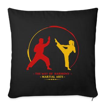 Art martial - Housse de coussin décorative 45 x 45 cm - noir - Devant