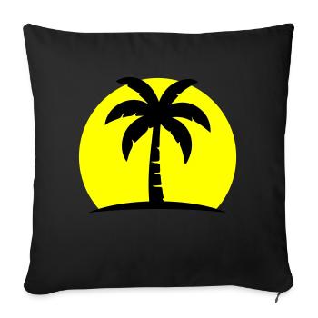 Palm Tree Beach Soleil - Housse de coussin décorative 45 x 45 cm - noir - Devant