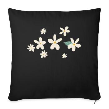 Flowers Daisies Gift Idea - Sofa pillowcase 17,3'' x 17,3'' (45 x 45 cm) - black - Front