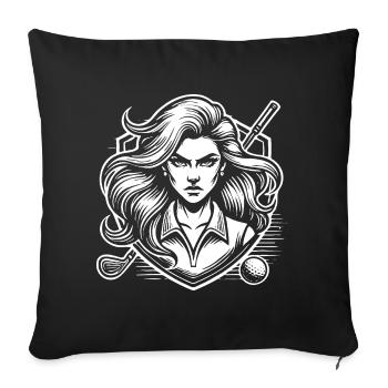 Cool hockey logo design for all hockey players - Sofa pillowcase 17,3'' x 17,3'' (45 x 45 cm) - black - Front