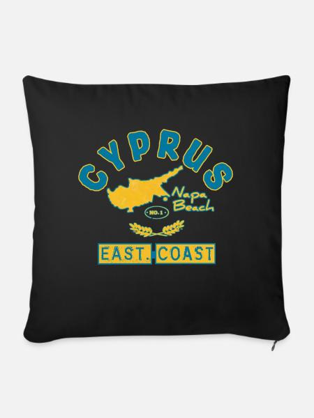 Zypern - Cyprus Travel- Flaggen Karte - Griechenla - Sofakissenbezug 45 x 45 cm - Schwarz