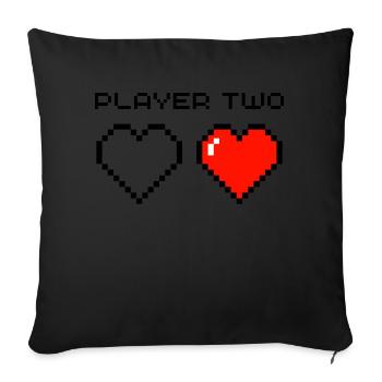 Player Two - Sofa pillowcase 17,3'' x 17,3'' (45 x 45 cm) - black - Front