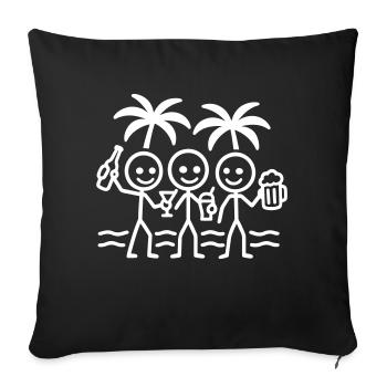 Équipe de fête de vacances à la plage - Housse de coussin décorative 45 x 45 cm - noir - Devant