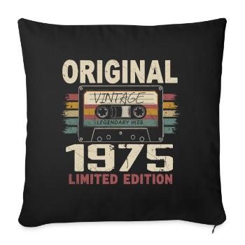 1975 Birthday Gift 1975 Vintage 1975 Retro - Sofa pillowcase 17,3'' x 17,3'' (45 x 45 cm) - black - Front
