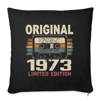 1973 Birthday Gift 1973 Vintage 1973 Retro - Sofa pillowcase 17,3'' x 17,3'' (45 x 45 cm) - black - Front