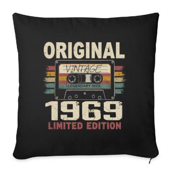1969 Birthday Gift 1969 Vintage 1969 Retro - Sofa pillowcase 17,3'' x 17,3'' (45 x 45 cm) - black - Front