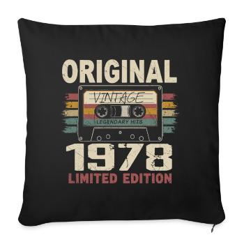 1978 Birthday Gift 1978 Vintage 1978 Retro - Sofa pillowcase 17,3'' x 17,3'' (45 x 45 cm) - black - Front