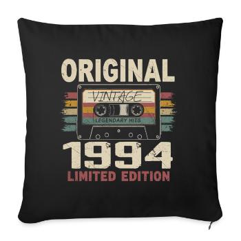 1994 cadeau anniversaire 1994 vintage 1994 rétro - Housse de coussin décorative 45 x 45 cm - noir - Devant