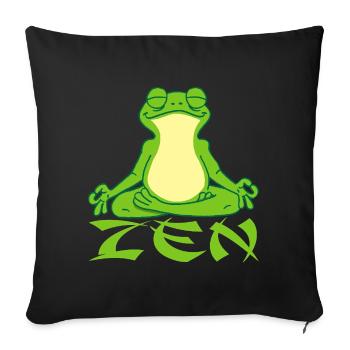 Grenouille qui fait du yoga - Housse de coussin décorative 45 x 45 cm - noir - Devant