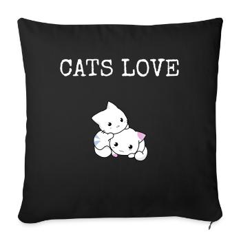 Idée cadeau pour les amoureux des chats - Housse de coussin décorative 45 x 45 cm - noir - Devant