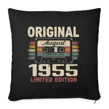 August 1955 August 1955 Gift August 1955 August 1955 - Sofa pillowcase 17,3'' x 17,3'' (45 x 45 cm) - black - Front