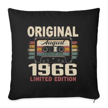 August 1966 August 1966 Gift August 1966 August 1966 - Sofa pillowcase 17,3'' x 17,3'' (45 x 45 cm) - black - Front