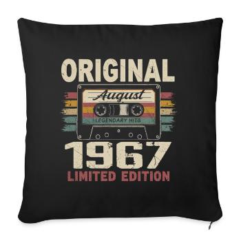 Août 1967 August 1967 Cadeau Août 1967 August 1967 - Housse de coussin décorative 45 x 45 cm - noir - Devant