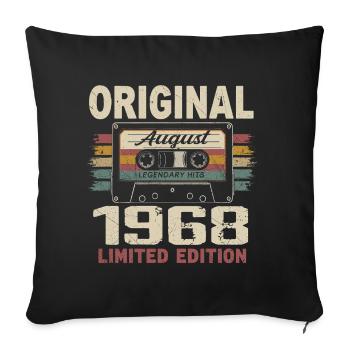 Août 1968 August 1968 Cadeau Août 1968 August 1968 - Housse de coussin décorative 45 x 45 cm - noir - Devant