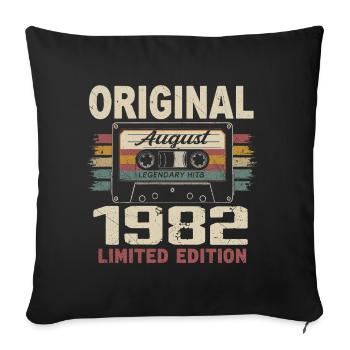 Août 1982 August 1982 Cadeau Août 1982 August 1982 - Housse de coussin décorative 45 x 45 cm - noir - Devant