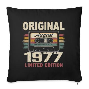 Août 1977 August 1977 Cadeau Août 1977 August 1977 - Housse de coussin décorative 45 x 45 cm - noir - Devant