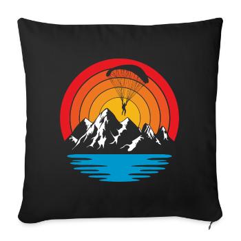 Paragliding Skydive - Sofa pillowcase 17,3'' x 17,3'' (45 x 45 cm) - black - Front
