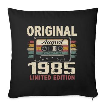 Août 1985 August 1985 Cadeau Août 1985 August 1985 - Housse de coussin décorative 45 x 45 cm - noir - Devant