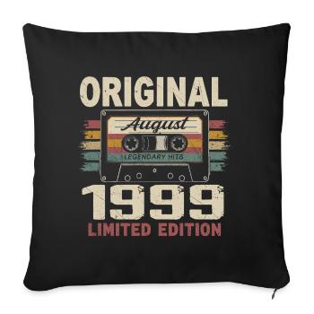 August 1999 August 1999 Gift August 1999 August 1999 - Sofa pillowcase 17,3'' x 17,3'' (45 x 45 cm) - black - Front