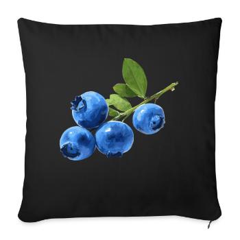 Bleuets - Housse de coussin décorative 45 x 45 cm - noir - Devant