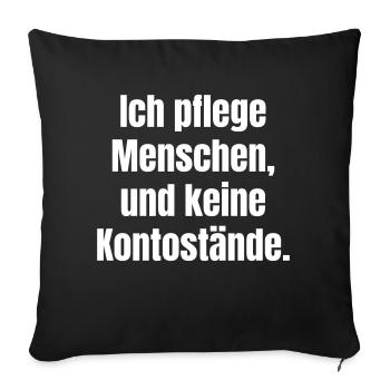 Je me soucie des gens et non des soldes de compte. - Housse de coussin décorative 45 x 45 cm - noir - Devant