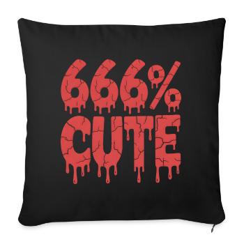 666% Cute! Satanic Goth Girl Design - Sofa pillowcase 17,3'' x 17,3'' (45 x 45 cm) - black - Front