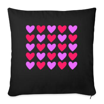 Hearts Colorful Love Heart - Sofa pillowcase 17,3'' x 17,3'' (45 x 45 cm) - black - Front