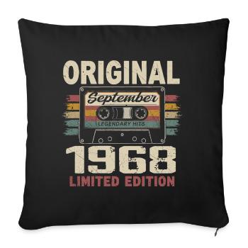 September 1968 Birthday, born in September 1968 - Sofa pillowcase 17,3'' x 17,3'' (45 x 45 cm) - black - Front