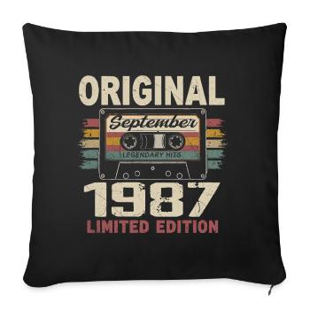 September 1987 Birthday, born in September 1987 - Sofa pillowcase 17,3'' x 17,3'' (45 x 45 cm) - black - Front