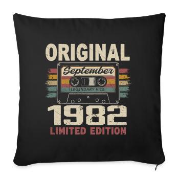 September 1982 Birthday, born in September 1982 - Sofa pillowcase 17,3'' x 17,3'' (45 x 45 cm) - black - Front