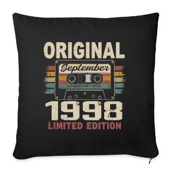 Septembre 1998 Anniversaire, Né en Septembre 1998 - Housse de coussin décorative 45 x 45 cm - noir - Devant