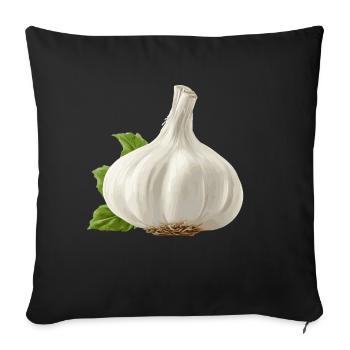 Knoblauch - Sofakissenbezug 45 x 45 cm - Schwarz - Vorne