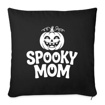 Spooky Mom Mom's Halloween Shirt Laughing Pumpkin - Sofa pillowcase 17,3'' x 17,3'' (45 x 45 cm) - black - Front