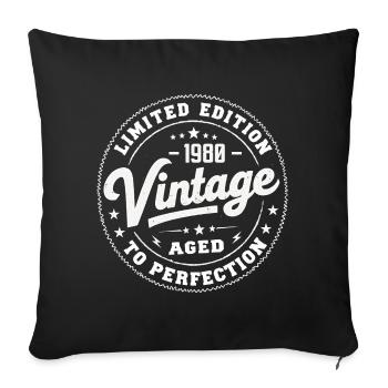 Legend since 1980 Awesome since 1980 Retro 1980 - Sofa pillowcase 17,3'' x 17,3'' (45 x 45 cm) - black - Front