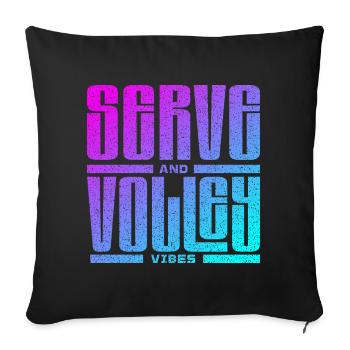 Tennis : service et volée - Housse de coussin décorative 45 x 45 cm - noir - Devant