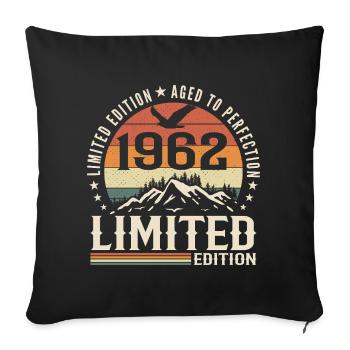 Cadeau Anniversaire 1962 - Vintage 1962 Rétro 1962 - Housse de coussin décorative 45 x 45 cm - noir - Devant