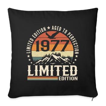 Cadeau Anniversaire 1977 - Vintage 1977 Rétro 1977 - Housse de coussin décorative 45 x 45 cm - noir - Devant