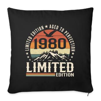 Cadeau Anniversaire 1980 - Vintage 1980 Rétro 1980 - Housse de coussin décorative 45 x 45 cm - noir - Devant