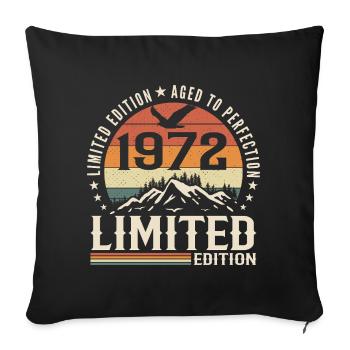 Cadeau Anniversaire 1972 - Vintage 1972 Rétro 1972 - Housse de coussin décorative 45 x 45 cm - noir - Devant