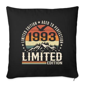 1993 Birthday Gift - Vintage 1993 Retro 1993 - Sofa pillowcase 17,3'' x 17,3'' (45 x 45 cm) - black - Front