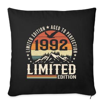 1992 Birthday Gift - Vintage 1992 Retro 1992 - Sofa pillowcase 17,3'' x 17,3'' (45 x 45 cm) - black - Front